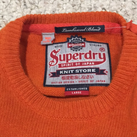 NWT Superdry men's Harrow Crew orange jumper L - Picture 6 of 11
